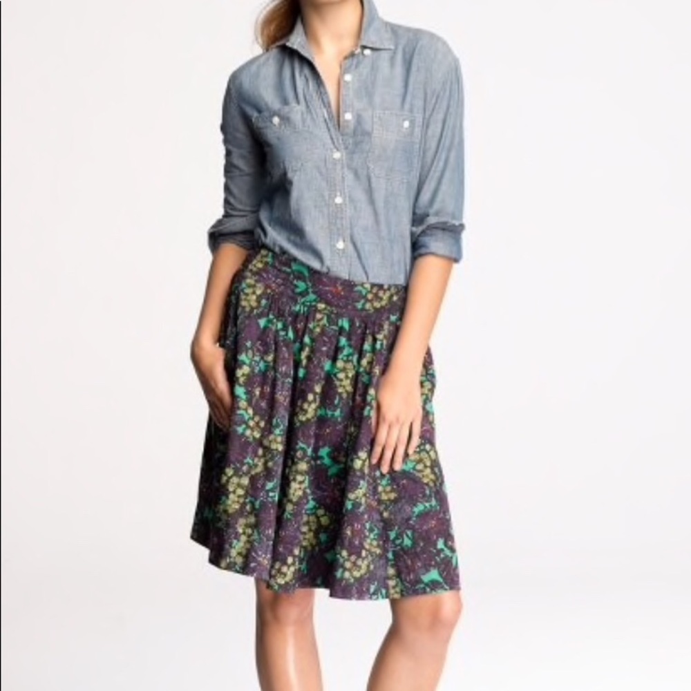 JCrew Elsie Midnight Floral Skirt